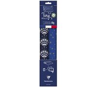 Clairefontaine 223892C - Kit per il confezionamento regali zero plastica - 2 rotoli di carta da regalo kraft riciclata 5mx35cm - rotolo di nastro 20m + 10 etichette regalo da ritagliare - blu/Oro - confezione green