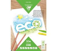 Clairefontaine 26509C - Blocco da 50 fogli di carta bianca - Formato A4 (21x29,7cm) - Carta 120g per bricolage e disegni - Hobby Creativi bambini e adulti - Produit 100% riciclata