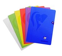 Clairefontaine 303165C Un quaderno a punto metallico Mimesys - A4 21x29,7 cm - 96 Pagine a righecon margini - Carta Bianca 90 g - copertina in polipropilene Colore casuale