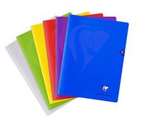 Clairefontaine 303362C CONFEZIONE DA 10 quaderni a punto metallico Mimesys - 24x32 cm - 96 Pagine a quadretti piccoli - Carta Bianca 90 g - Copertina in polipropilene Trasparente - colori casuali