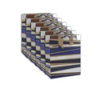 Clairefontaine 30597-2Cpack - Set di 6 sacchetti regalo Kraft, formato grande, 26,5 x 14 x 33 cm, 210 g, motivo: strisce blu su kraft, ideali per: giochi da tavolo, puzzle, regali