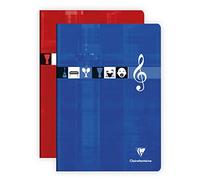 Clairefontaine 3137C un quaderno a punto metallico de Musique e canto - A4 21x29,7 cm - 96 pagine a quadretti grandi con lignes - Carta bianca 90g - copertina carta laminata - Colore casuale