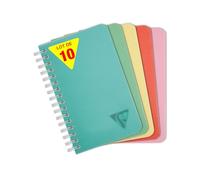 Clairefontaine 327425Cpack - Linicolor carnet reliure intégrale 9x14cm 100p Q.5x5 assortiment ESSENCE - PAQ DE 10