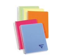 Clairefontaine 328546C collezione Linicolor fresco Taccuino a Spirale - A5 14, 8x21 cm - 180 pagine a righe - Carta Bianca 90g - copertina in polipropilene trasparente - colore casuale