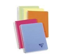Clairefontaine 328546C Linicolor FRESH pacco da 5 Quaderni con Spirale, A5 14,8x21 cm, 180 Pagine a righe, Carta Bianca 90 g, Copertina in Polipropilene Trasparente, Colori Assortiti