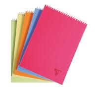 Clairefontaine 328635C collezione Linicolor fresco Un Bloc notes a Spirale - A4 21x29, 7 cm - 160 Pagine staccabili a quadretti piccoli - Carta Bianca 90g - copertina in polipropilene trasparente - colore casuale
