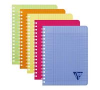 Clairefontaine 328715C collezione Linicolor fresco Quaderno a Spirale - 17x22 cm - 100 pagine a quadretti grandi - Carta Bianca 90g - copertina in polipropilene trasparente - colore casuale