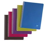 Clairefontaine 329725C collezione Linicolor intensi Quaderno a Spirale - 17x22 cm - 100 pagine a quadretti piccoli - Carta Bianca 90g - copertina in polipropilene trasparente - colore casuale