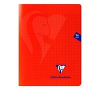 Clairefontaine 333741C Quaderno a punto metallico Mimesys Rosso - 17x22 cm - 96 pagine a quadretti grandi - Carta Bianca 90g - copertina in polipropilene