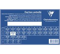 Clairefontaine 33997C - Cartone per dipingere con preparazione Bianca 24x16 cm (Formato 2P paesaggio), spessore 3mm, tela Bianca