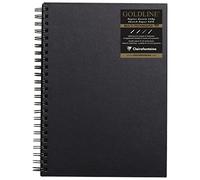 Clairefontaine 34254C Taccuino a Spirale Goldline - 64 fogli carta da disegno Bianco - A4 21x29,7 cm 140g - Formato Ritratto - Copertina rigida Nera Imitazione tela