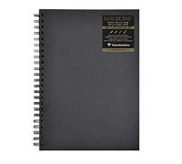Clairefontaine 34265C - Taccuino Goldline 64 fogli a spirale (formato verticale) 21x29.7 cm carta nera 140 g, copertina rigida nera