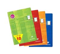 Clairefontaine 36128Cpack - Cahier d'écriture special Dys piqué 21x29,7cm 48 pages cadre & lignes 4 couleurs Interligne 2 mm - PAQ DE 10