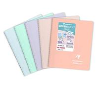 Clairefontaine 366781C CONFEZIONE DA 5 QUADERNI: a spirale Koverbook Blush - A5 14, 8x21 cm - 160 pagine a righe, es - Carta bianca 90 g - copertina avvolgente in polipropilene opaco- colori casuali