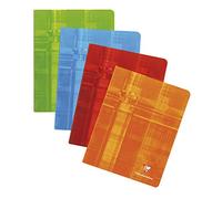 Clairefontaine 392C Un Cahier Agrafé - 16,5x21 cm - 120 pagine Quadretti piccoli con margini - Papier Blanc 90 g - copertina in carta laminata colore casuale