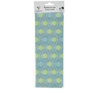 Clairefontaine - 393821AMZC - carta crespa - confezione da 40 fogli piegati - MISURE: 50x70cm - 18g - MOTIVO: etnico Blu/verde - 18g - confezionamento regali, Regali personalizzati, hobby creativi