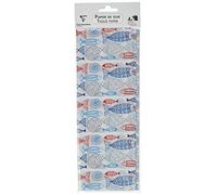 Clairefontaine - 393822AMZC - carta crespa - confezione da 40 fogli piegati - MISURE: 50x70cm - 18g - MOTIVO: pesci blu - 18g - confezionamento regali, Regali personalizzati, hobby creativi