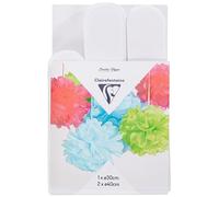 Clairefontaine 395401C - Set di 3 Pompons in Seta bianca da appendere - 1x 30cm di Diametro + 2x 40cm di Diametro - Decorazioni Matrimonio, Compleanno, Babyshower, Feste - hobby creativo - Decorazione DIY