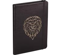 Clairefontaine 400129C - taccuino per appunti in cuoio, copertina rigida A5 - 14,8 x 21 cm 144 pages a righe, copertina di cuoio, decorato Leone