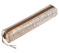 Clairefontaine 410032C -astuccio piccolo Slim 19,5x2,5x4 cm in vero cuoio d'agnello, Kleo-Pathra argento