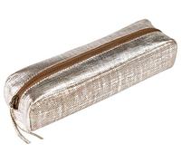 Clairefontaine 410041C Trousse rettangolare Kleo-Pathra in vera pelle, color Argento