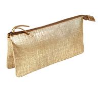 Clairefontaine 410049C Pochette con 2 scomparti Kleo-Pathra in vera pelle, color Oro