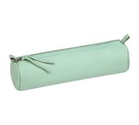 Clairefontaine 410160C - Astuccio per la scuola tondo verde pistacchio Ø5,5x22 cm in vero cuoio d'agnello - forniture per la scuola- astuccio per matite colorate- astuccio per matite - penne