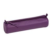 Clairefontaine 410163C -astuccio per la scuola rotondo violate Ø5,5x22 cm in vero cuoio d'agnello I Articoli per la scuola I astuccio per matite colorate I astuccio per matite I portapenne