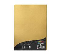 Clairefontaine 4200C - Astuccio da 50 fogli - Formato A4 (21x29,7cm) - 120g/m² - Colore Oro - Biglietti d'Inviti Eventi e Corrispondenza - Gamma Pollen - Carta Premium Liscia