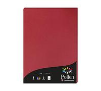 Clairefontaine 4212C - Astuccio da 50 fogli - Formato A4 (21x29,7cm) - 120g/m² - Colore ribes rosso - Inviti Eventi e corrispondenza - Gamma Pollen - Carta Premium Liscia