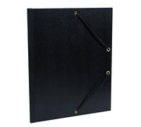 Clairefontaine 47115C - Cartella portadisegni 3 lembi con chiusura con elastico 26x33 cm, nera