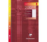 Clairefontaine Blocco 47122C 200 pagine copie doppie forate 21x29,7 cm 90 g quadretti con margine