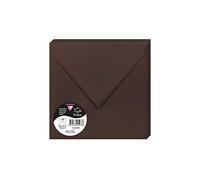 Clairefontaine 5233C - Pacco da 20 Buste gommate - Formato Quadrato 16,5x16,5cm - 120g/m² - Colore Cacao -Inviti Eventi e Corrispondenza - Gamma Pollen - Carta Premium Liscia