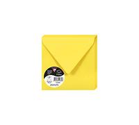 Clairefontaine 5568C - Pacco da 20 Buste gommate - Formato Quadrato 14x14cm - 120g/m² - Colore giallo sole -Inviti Eventi e Corrispondenza - Gamma Pollen - Carta Premium Liscia