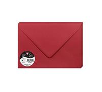 Clairefontaine 5582C - Pacco da 20 Buste gommate - Formato C5 16,2x22,9cm - 120g/m² - Colore ribes rosso -Inviti Eventi e Corrispondenza - Gamma Pollen - Carta Premium Liscia