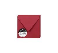 Clairefontaine 5588C - Pacco da 20 Buste gommate - Formato Quadrato 14x14cm - 120g/m² - Colore rosso ribes -Inviti Eventi e Corrispondenza - Gamma Pollen - Carta Premium Liscia