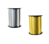 Clairefontaine 601755AMZC - lotto da 2 bobine di nastro liscio - 500mx0,7 cm - imballo regalo, accessorio da decorazione - Oro/Argento