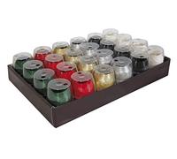 Clairefontaine 613099C - vassoio da 24 nastri metallizzato per confezionamento regali - Colore: Natale, verde, rosso, Oro, argento, nera, bianca - MISURE: 7mmx10m - confezionamento regali, regali personalizzati