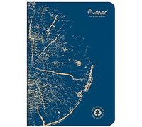 Clairefontaine 684862C - FOREVER premium carnet piqué 14,8x21cm 90g recyclé 96p ligné bleu de cobalt