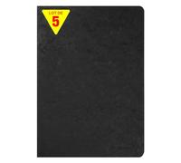 Clairefontaine 733061Cpack Collection Age Bag Un Lot de 5 Cahiers Agrafés Noirs - A4 21x29,7 cm - 96 Pages Lignées avec Marge - Papier Blanc 90 g - Couvertures Carte Lustrée Grain Cuir