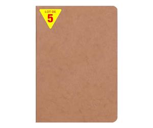 Clairefontaine 733100Cpack Collection Age Bag Un - Set di 5 quaderni con graffette e tabacchi, formato A5, 14,8 x 21 cm, 96 pagine bianche in tinta unita, carta da 90 g, copertine con carta lucida,