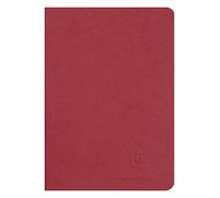 Clairefontaine 733102C collezione Age Bag Un taccuino a punto metallico Rosso - A5 14,8x21 cm - 96 pagine a tinta Unità bianche - carta 90g - Copertina carta Lustrée a grana effetto cuoio