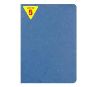 Clairefontaine 733104Cpack Collection Age Bag Un - Set di 5 quaderni con rilegatura blu, formato A5, 14,8 x 21 cm, 96 pagine bianche in tinta unita, carta 90 g, copertine con carta lucida a grana di