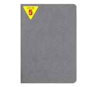 Clairefontaine 733165Cpack Collection Age Bag Un Lot de 5 Cahiers Agrafés Gris - A5 14,8x21 cm - 96 Pages Lignées - Papier Blanc 90 g - Couvertures Carte Lustrée Grain Cuir