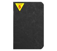 Clairefontaine 734101Cpack Collection Age Bag Un - Set di 5 quaderni cuciti, 9 x 14 cm, 96 pagine bianche in tinta unita, carta 90 g, copertina lucida a grana in pelle