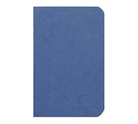Clairefontaine 734104C collezione Age Bag Un taccuino a punto metallico blu - 9x14 cm - 96 pagine a tinta Unità bianche - carta 90g - Copertina carta Lustrée a grana effetto cuoio