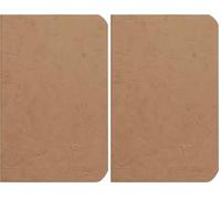 Clairefontaine 73410C collezione Age Bag Un taccuino a punto metallico Tabacco - 9x14 cm - 96 pagine a tinta Unità bianche - carta 90g - Copertina carta Lustrée a grana effetto cuoio (Confezione da 2)