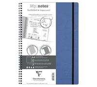 Clairefontaine 783434C Collezione Age Bag un quaderno a spirale a margini staccabili My.Notes Blu - A4 21x29,7 cm - 120 pagine staccabili DOT - carta bianca 90 g - copertina in carta lustrée a trama cuoio