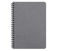Clairefontaine 785325C collezione Age Bag Quaderno a spirale grigio - A5 14,8x21 cm - 100 pagine a quadretti piccoli - Carta Bianca 90 g - Copertina in carta Lustrée a grana grossa effetto cuoio