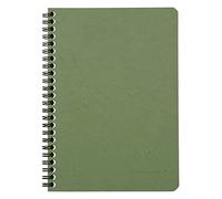 Clairefontaine 785363C collezione Age Bag Quaderno a spirale verde - A5 14,8x21 cm - 100 pagine a righe - Carta Bianca 90 g - Copertina in carta Lustrée a grana grossa effetto cuoio